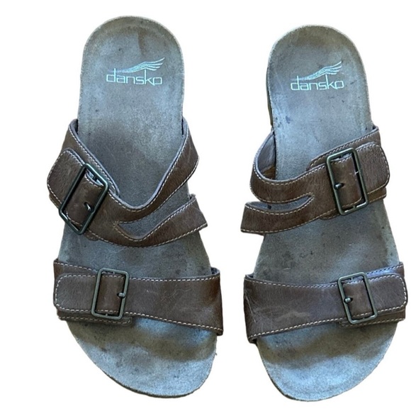 Dansko Rosie Slide Sandal Tan Leather Size:37 US6.5/7 - Picture 1 of 5
